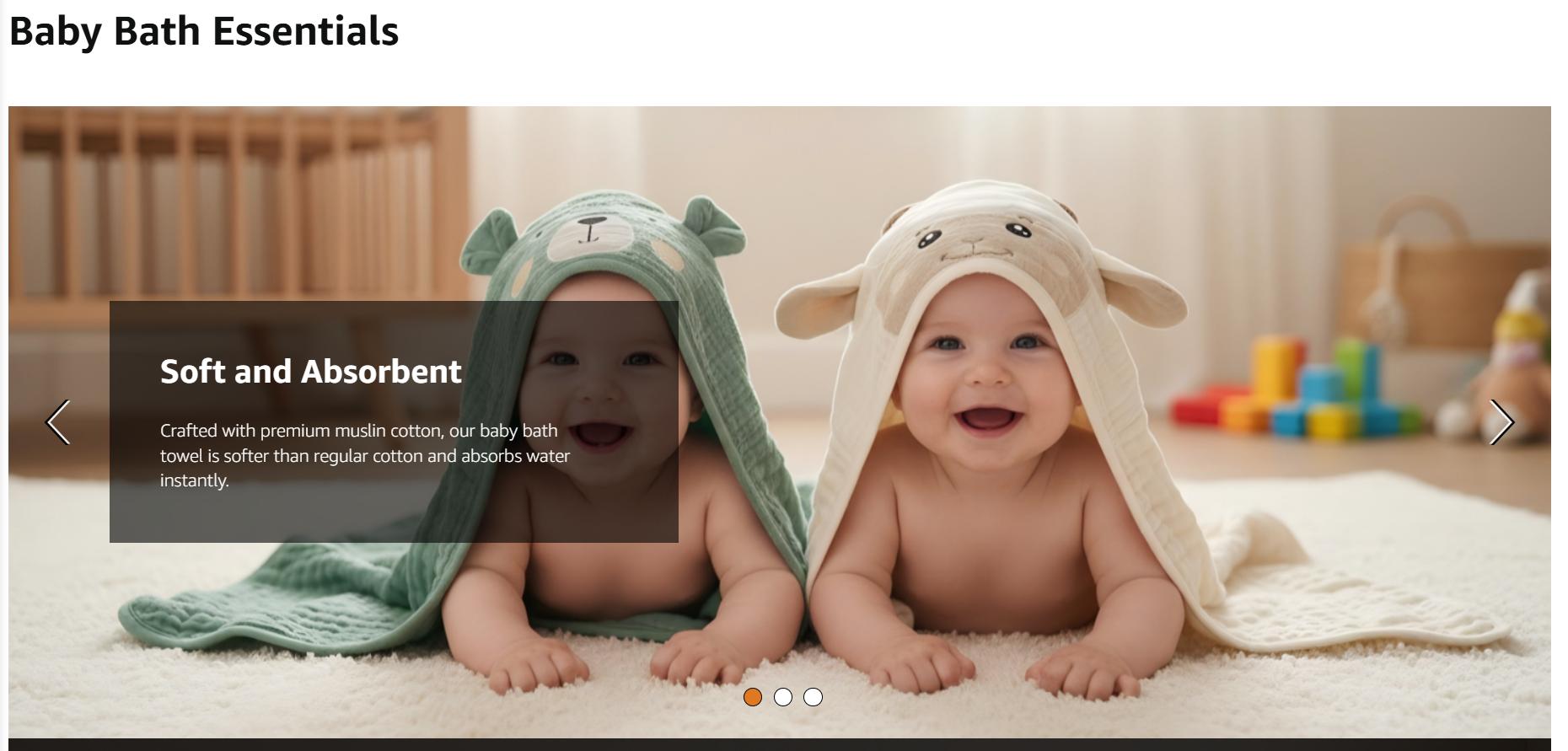 Blissful Diary Muslin Baby Hooded Towel 2 Pack, Soft & Absorbent Bath Towel for Infant, Toddler, Unisex, Baby Gift, Newborn Essentials, Bear & Lamb