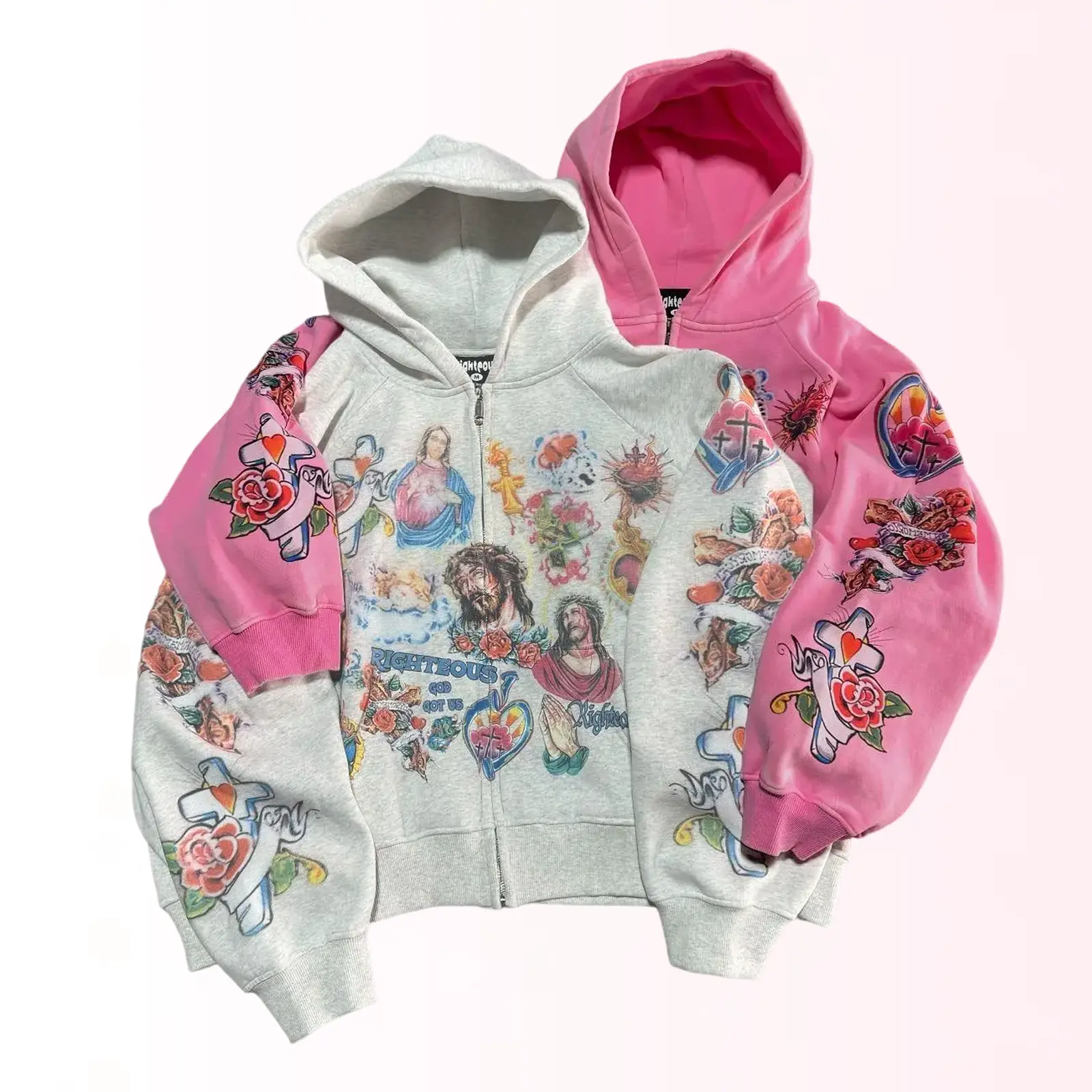 Jesus Hoodie Sweatshirt Y2K Letters Printed Retro Gothic Rock Hoodie Harajuku Loose Versatile Sweatshirt