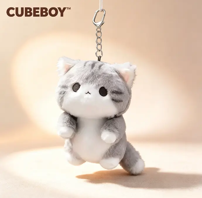 2026 New Grey Soft Cute Cat Plush Cute Pendant, Bag Hanging Decoration, Gift for Object, Gift for Best Friend