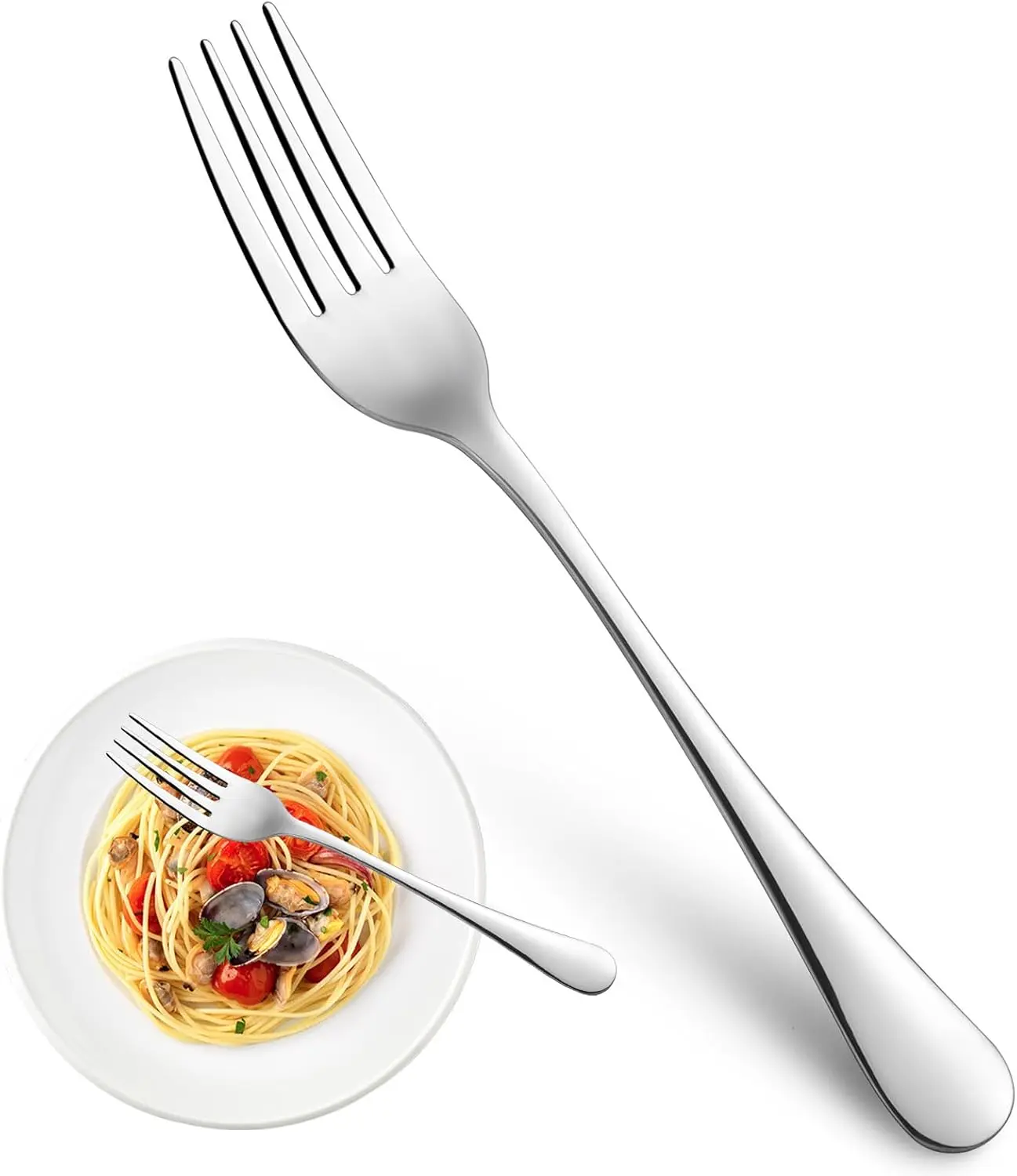 Dinner Forks,Set of 16 Top Food Grade Stainless Steel Silverware Forks,Table Forks,Flatware Forks,8 Inches,Mirror Finish