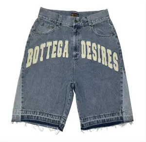 Vintage Alphabet Denim Shorts for Men