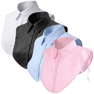 4 pcs Fake Half Shirts Faux False Collar Detachable Dickey Blouse for Girls and Women Outfits
