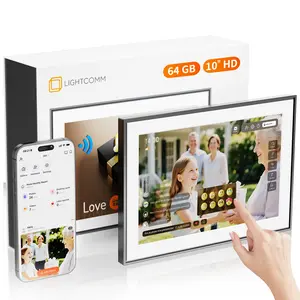 Digital Photo Frame 10.1" - Stylish Wood Design for Home Office Use Easy Install Maintain Gift Idea Decorative Wood 32GB Memory Christmas Gift