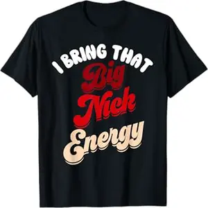 Big Nick Energy Shirt Santa Xmas Funny Christmas St Nick T-Shirt, 100% Cotton, Single Side Printed, Black Short Sleeve T-shirt, 1 pc, Christmas Halloween Thanksgiving Gift