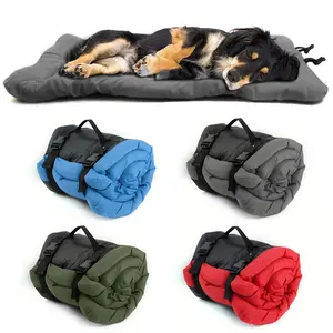 Portable Waterproof Foldable Dog Bed, Camping Travel Mat, Non-Slip Bottom, Suitable for Small Medium Dogs, Fabric Material