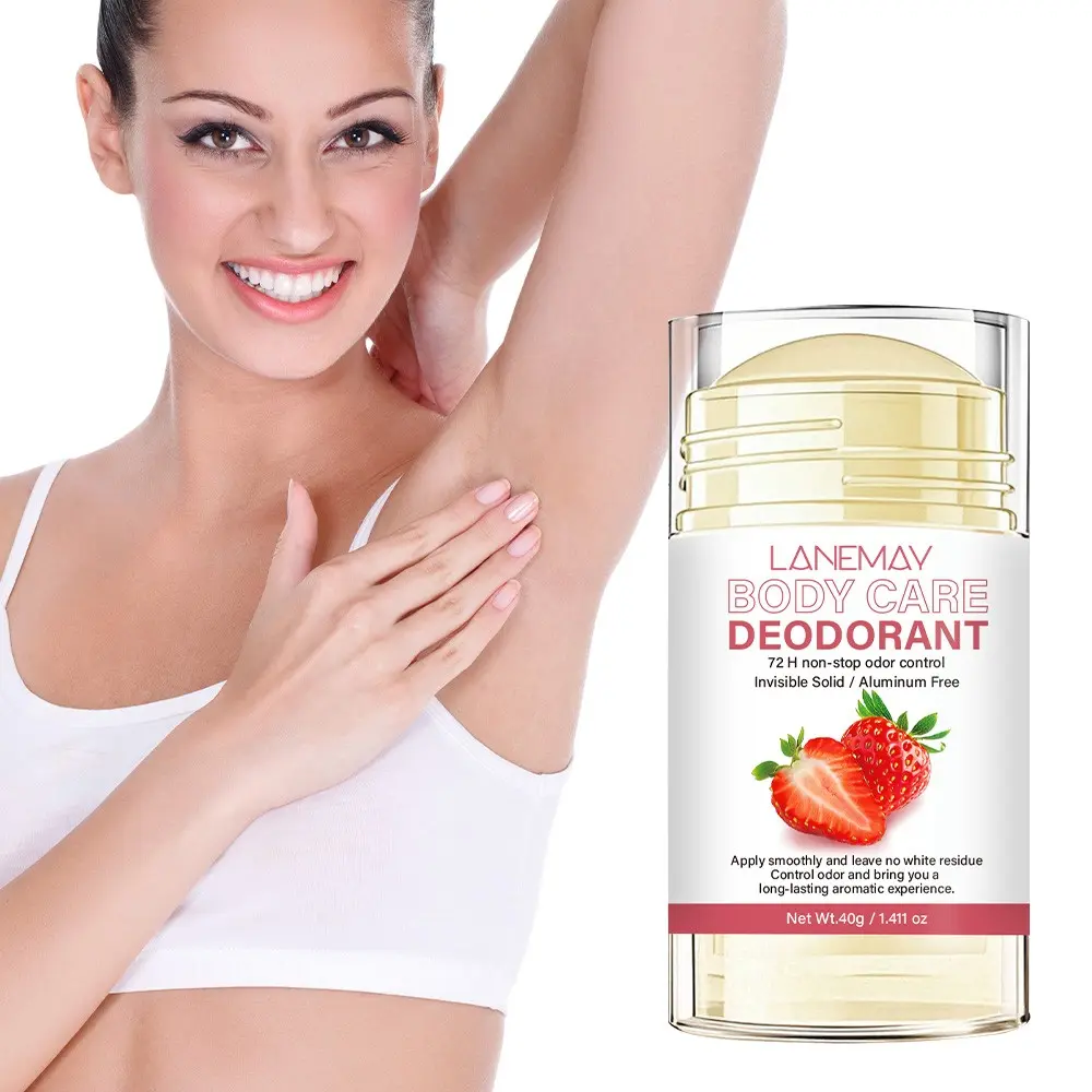 Strawberry Milkshake Deodorant Stick, Aluminum-Free, Gentle, Invisible Solid, Smooth Application, Long-Lasting Moisture, 40g