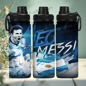 1pc 20oz Stainless Steel Thermos Mug, "Argentina Messi Graffiti ," with handle and leak-proof lid. Keeps drinks hot or cold, suitable for various occasions. A personalized gift for birthdays/holidays, or for family and friends