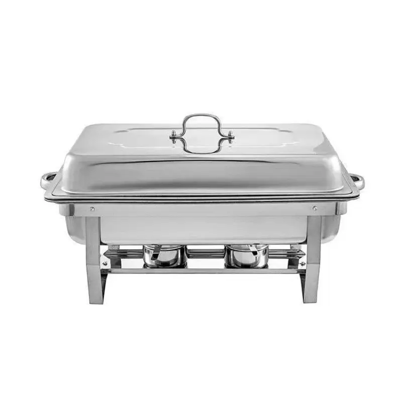 Stainless Steel Buffet Warmer Set, 8 Quart Capacity, Includes Food Pans, Lids, Foldable Frame, Fuel Holder, Perfect for Parties, Serving, Kitchenware