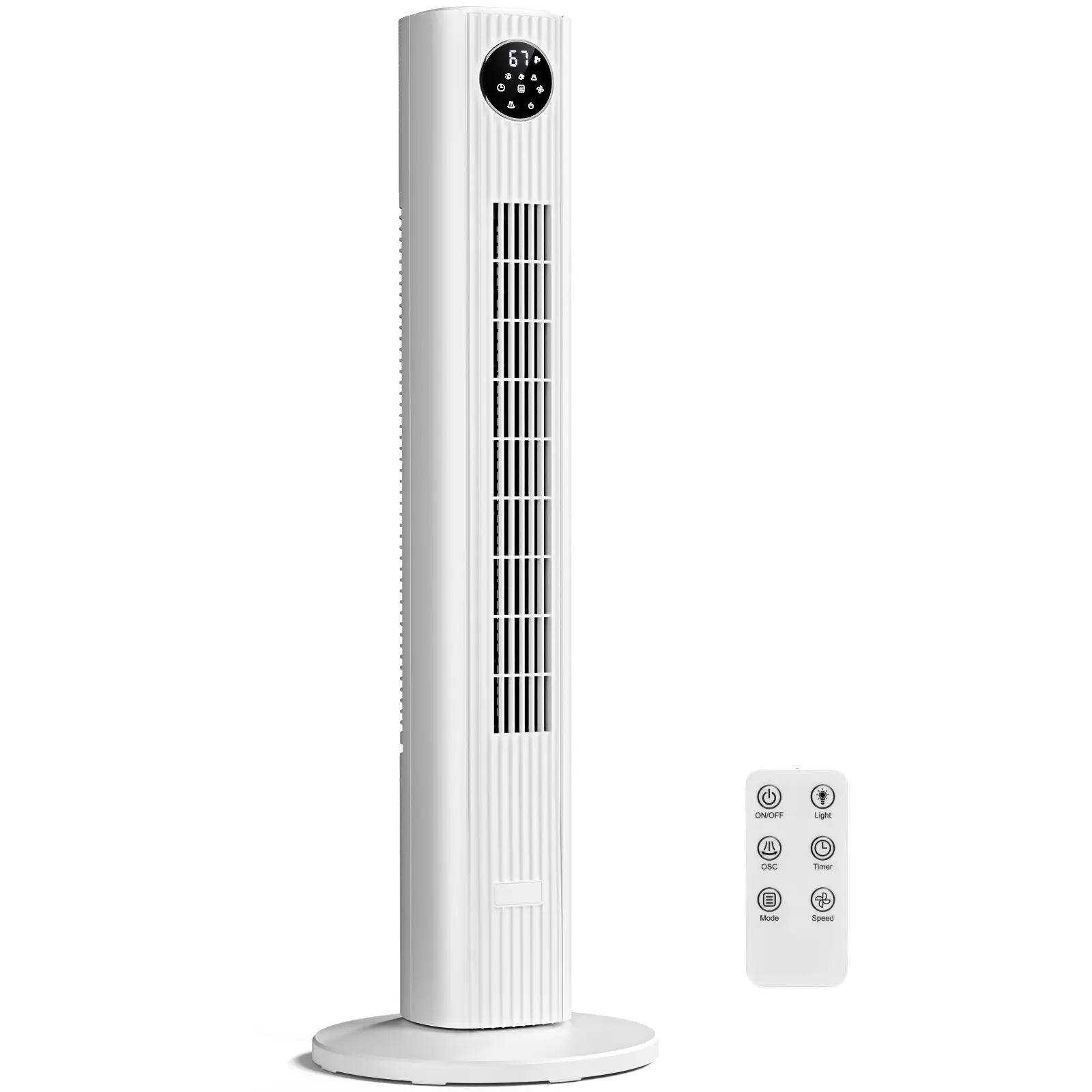 【NOT AC】Antarctic Star Tower Fan Portable Electric 85° Oscillating Fan with Remote Control, Quiet Operation, 3 Speed Settings & 12H Timer, Bladeless S