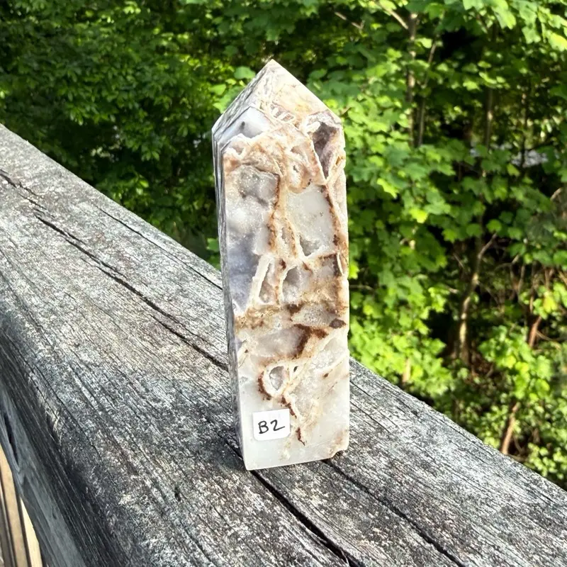 Sphalerite Druzy Tower B2 - Natural Polished Crystal Point Grounding Energy Stone
