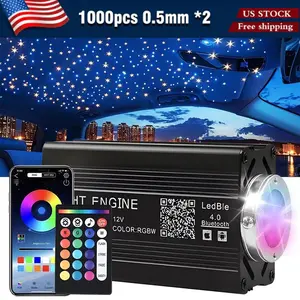 1000PCS RGBW Fiber Optic Star Light Kit, Car Headliner Roof Twinkle Lights, Home Ceiling Starry Lighting for Vehicle Interior, Bedroom, Theater and Decoration Use