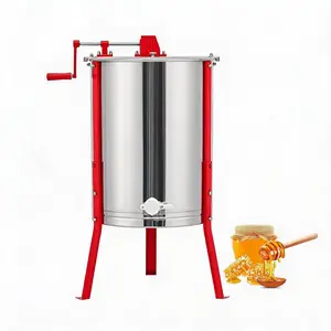 Expanded 2/4 Frame Manual Honey Extractor – Food-Grade Stainless Steel Beekeeping Equipment – Honeycomb Drum Spinner with Height-Adjustable Legs & Clear Lid – Ideal for Apiaries, Beekeepers, and Beehives