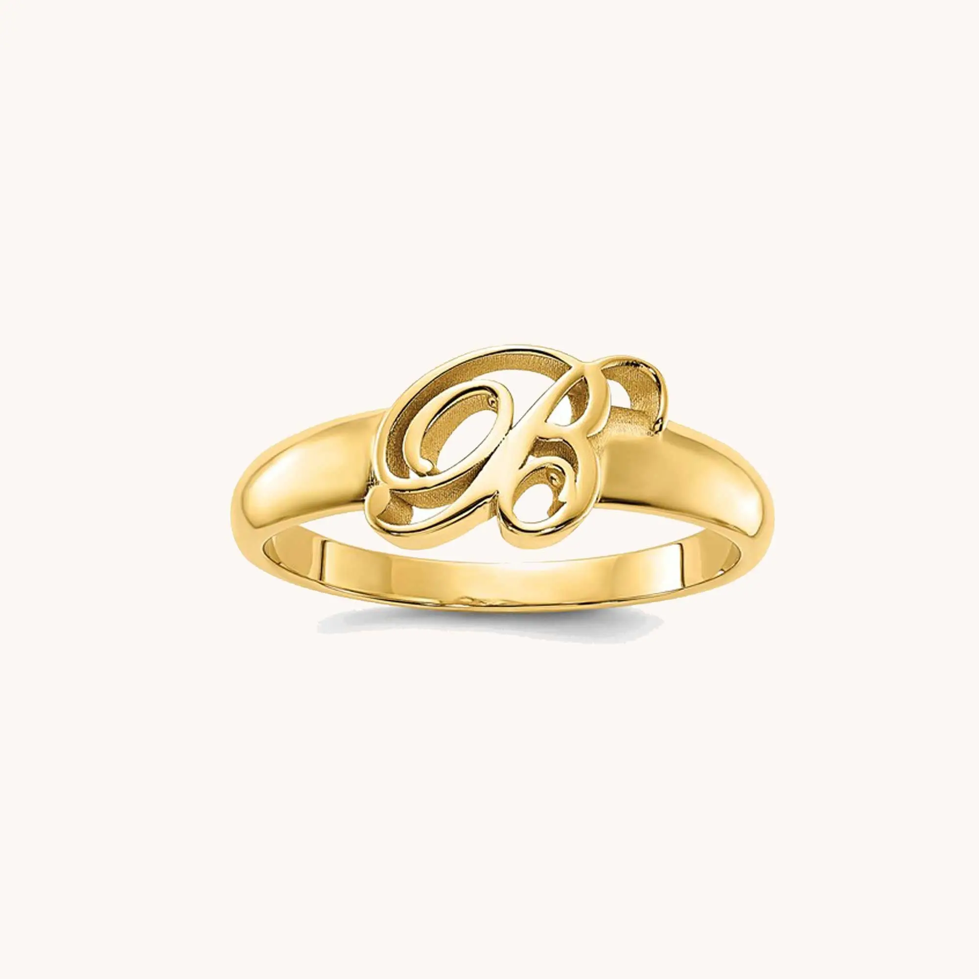 Personalized Regal Script Initial Ring