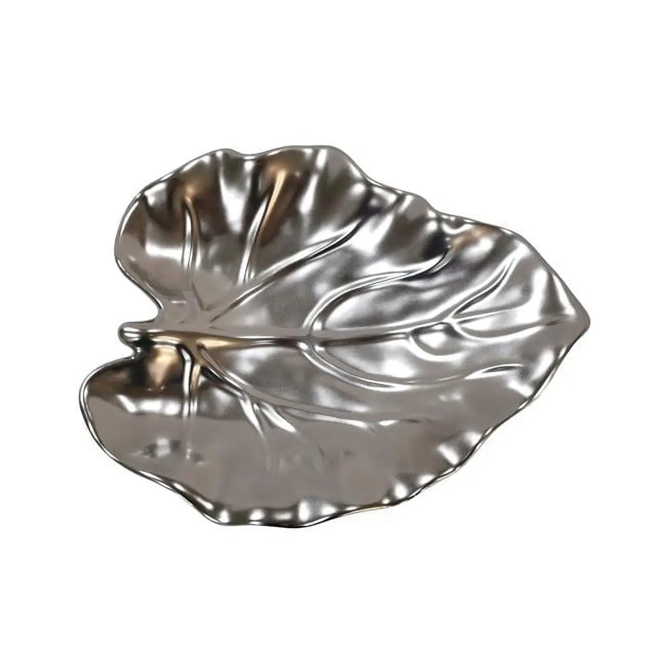Leeber Limited 69316 Botanic Collection Titanium Ceramic Matt Silver Leaf Serving Platter, 9in Kitchen & Tableware Plate