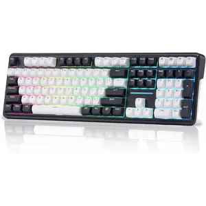 Redragon K745 PRO Wireless Gasket RGB Gaming Keyboard, 108 Keys Mechanical Keyboard w/Extra 4 Hotkeys, Hot-Swap South-Facing LED Socket, 5-Layer Noise Dampening, Round PBT Keycaps, Mint Mambo Switch, Abyssal Blue