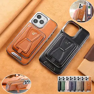 Phone Case with Hidden Folding Magnetic Attraction Card Holder, 1 Count Shockproof Phone Protective Cover, Phone Accessories for iPhone 15 Pro Max 14 Plus 13 12 Phone Cover Casing