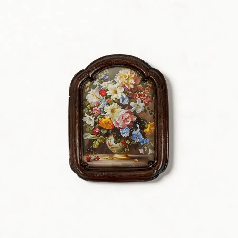 Vintage European Victorian Style Resin Oval Mini Photo Frame, Antique Finish, Elegant Floral Pattern, Home Decor Accessory, Holiday Decoration, Picture Frame, Vintage Picture Frames