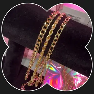 Anklet 3 stack (cuban & rope style)