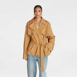 KBB by KAHLANA Women's 'The Belted Cropped Trench Jacket'