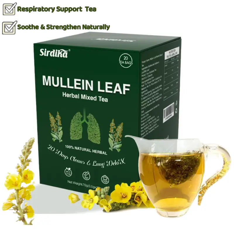 Mullein Tea Bags, Lung Clearing, Herbal Tea, Caffeine Free, 20 Bags Natural Blend of Herbal Ingredients Beverage