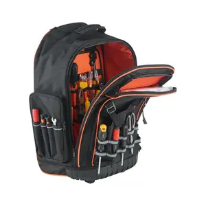 Heavy-Duty On-Wheels Tool Backpack with 72 Pockets, Hardware Storage Organizer Bag