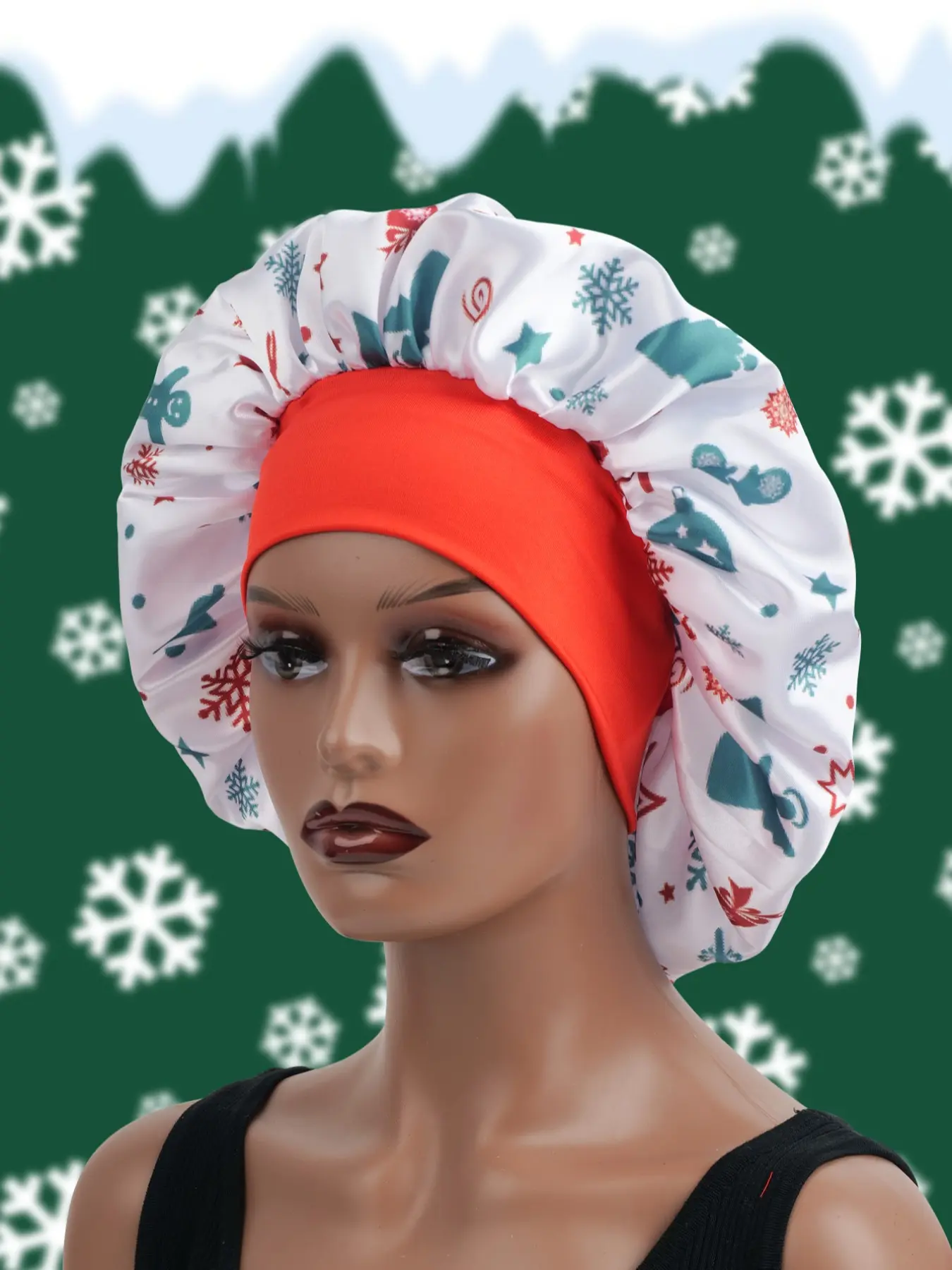 Christmas Sleep Cap, Unisex Comfortable Soft Hat, Protects Hair, Perfect Christmas Gift, Men and Women, 1pc