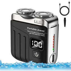 Mini Electric Shaver, Beard Shaver and Portable Suitcase Design, Shaver for Men Waterproof, Double-Ring Magnetic Cutter