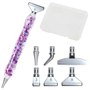 Diamond Art Point Drill Pen Tools Combination purple pen 6 drill bits and Box - 817843.01