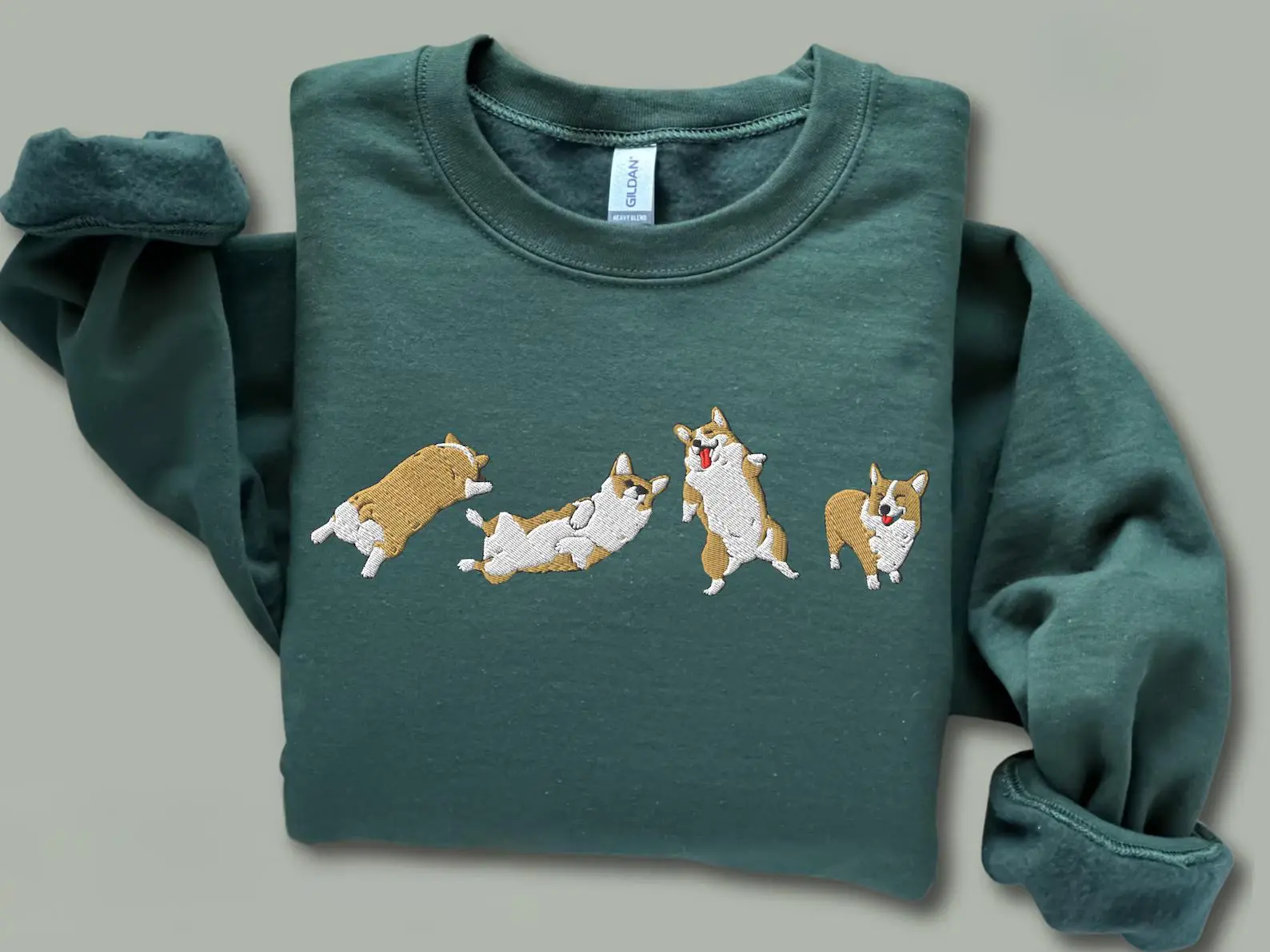Embroidered Corgi Sweatshirt, Aesthetic Corgi Shirt, Corgi Lover Sweater Gift for Corgi Dog Dad Mom Welsh Corgi
