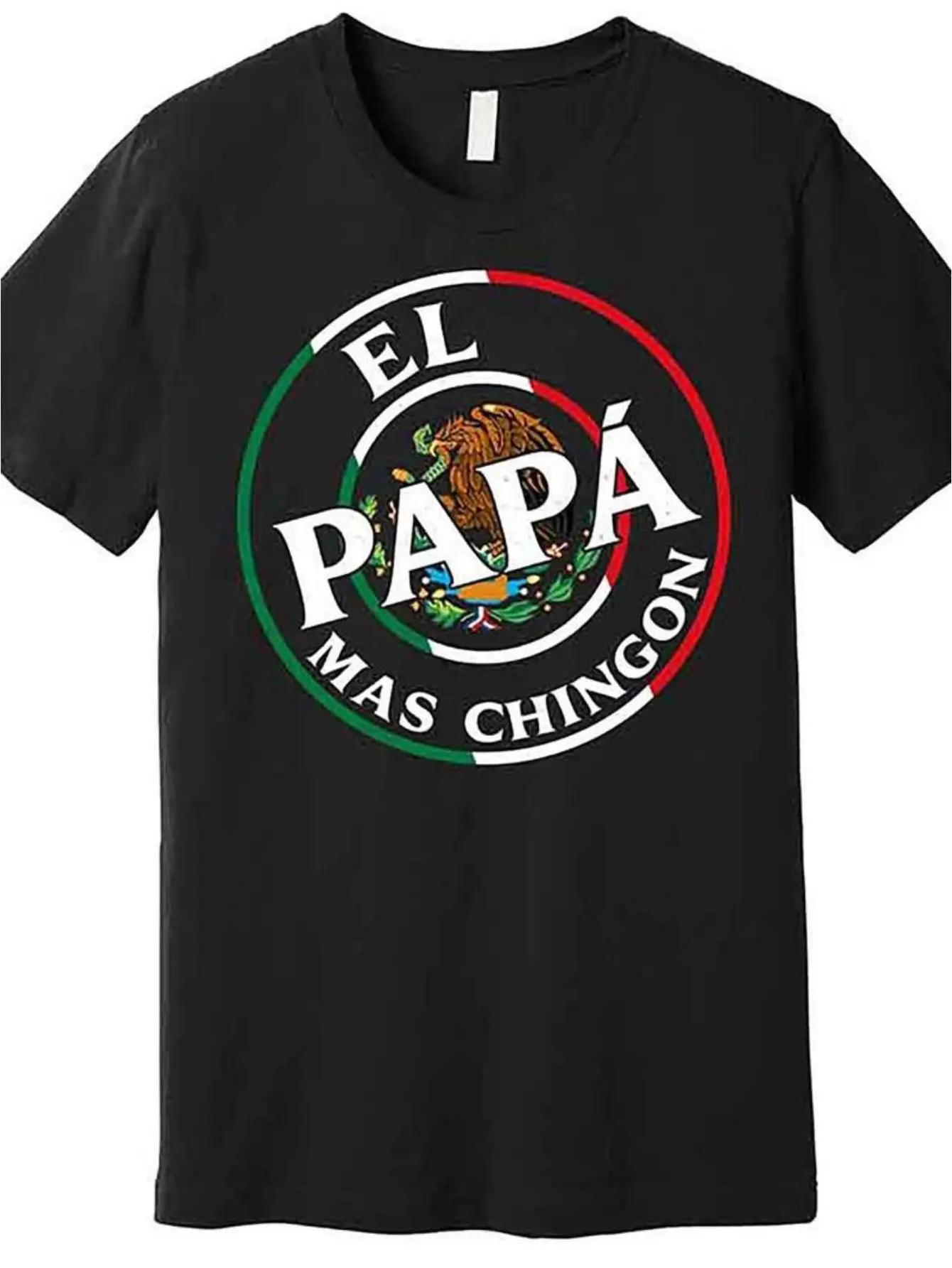 Father's Day El Papa Mas Chingon Funny Mexican Dad Premium T-shirt Funny men short sleeve graphic T-shirt series black