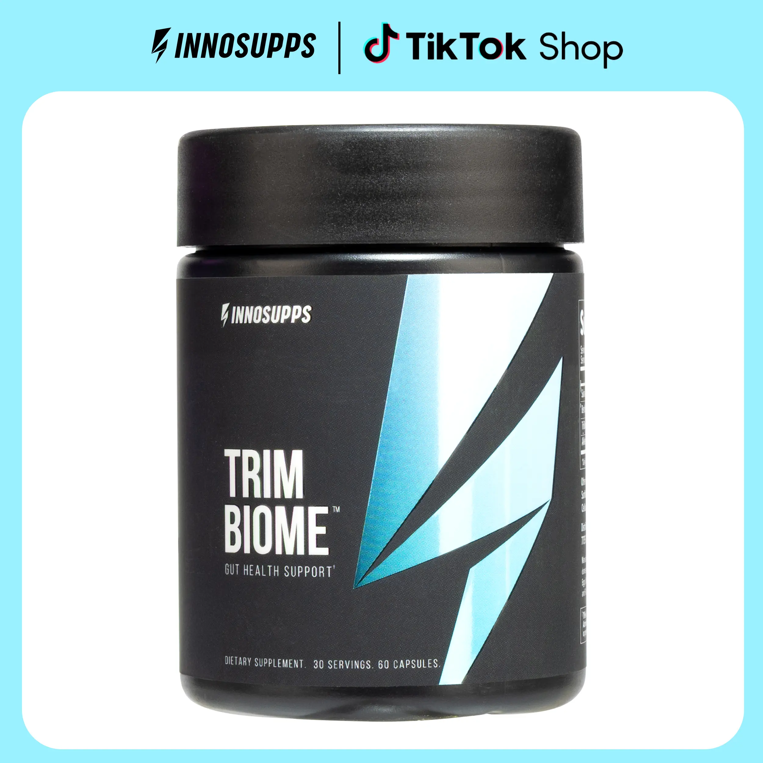 Inno Supps Trim Biome Synbiotic Probiotic Bundle - Stimulant-Free Dietary Supplement with Prebiotics, Postbiotics for Adult Gut Balance, 30-Cap Ease Bottle for Supplement Routine (Self Care Products)