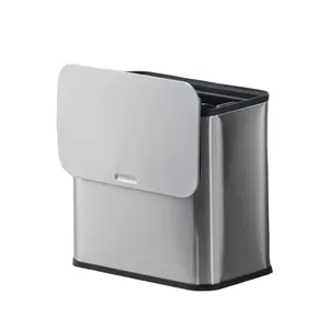 【GARVEE】1.3 Gallon/5L Hanging Small Trash Can with Lid, Stainless Steel Kitchen Compost Bin Featuring Inner Bucket and Charcoal Filter for Countertop, Under Sink, Bathroom, Bedroom, or Cupboard Use