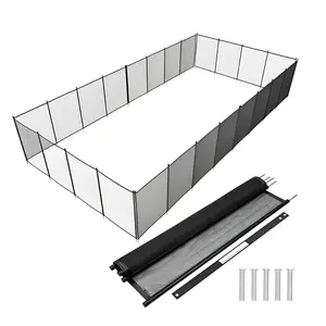 Removable Mesh Pool Safety Fence for Inground Pools – Durable Aluminum Fencing Barrier – Easy DIY Installation – Child & Pet Protection – Secure Black Pool Fencing – 4x60FT & 4x48FT Options