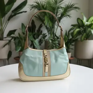 Pre-owned GUCCI Canvas and leather Shoulder Bags Vintage Metallic Web Jackie