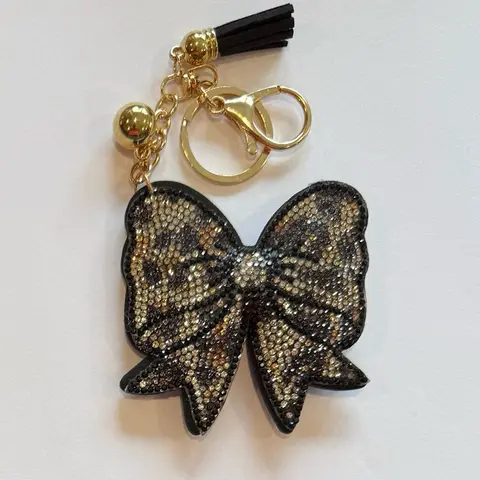LGS Charms - Bows - Rhinestone Keychain Fashion Accessory with Tassel