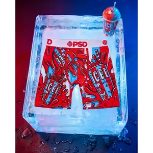 PSD Mens Icee Freeze Boxer Brief - Standard Length 7 Inch Inseam, Soft and Breathable Poly Blend Fabric