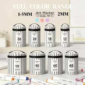 Double-Headed Acrylic Paint Marker Set, 120 Colors Dual Tips, Triangle Handle Bag Bucket, Fine Graffiti Painting Pens, Permanent Markers, Art Markers