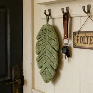 Plant Theme Hand Towel, Soft Absorbent Coral Fleece, Ideal for Bathroom and Kitchen, Decorative Home Towel, Gift for Plant Lovers