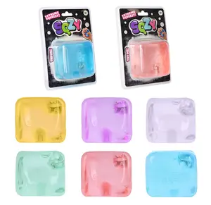 SQZY Cube 2 Pack - Light Up Gel Gem Squishy Fidget Toy – Viral Sugar Ball Style, Satisfying Solid Gel Squish, LED Stress Relief Sensory Toy, Anxiety Desk Toy, Kids & Adults