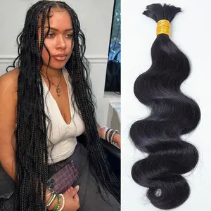 GK Human Braiding Hair100g Body Wave Bulk Human Hair for Braiding No Weft Brazilian Virgin Curly Human Hair Extensions for Boho Braids  (18 Inch)