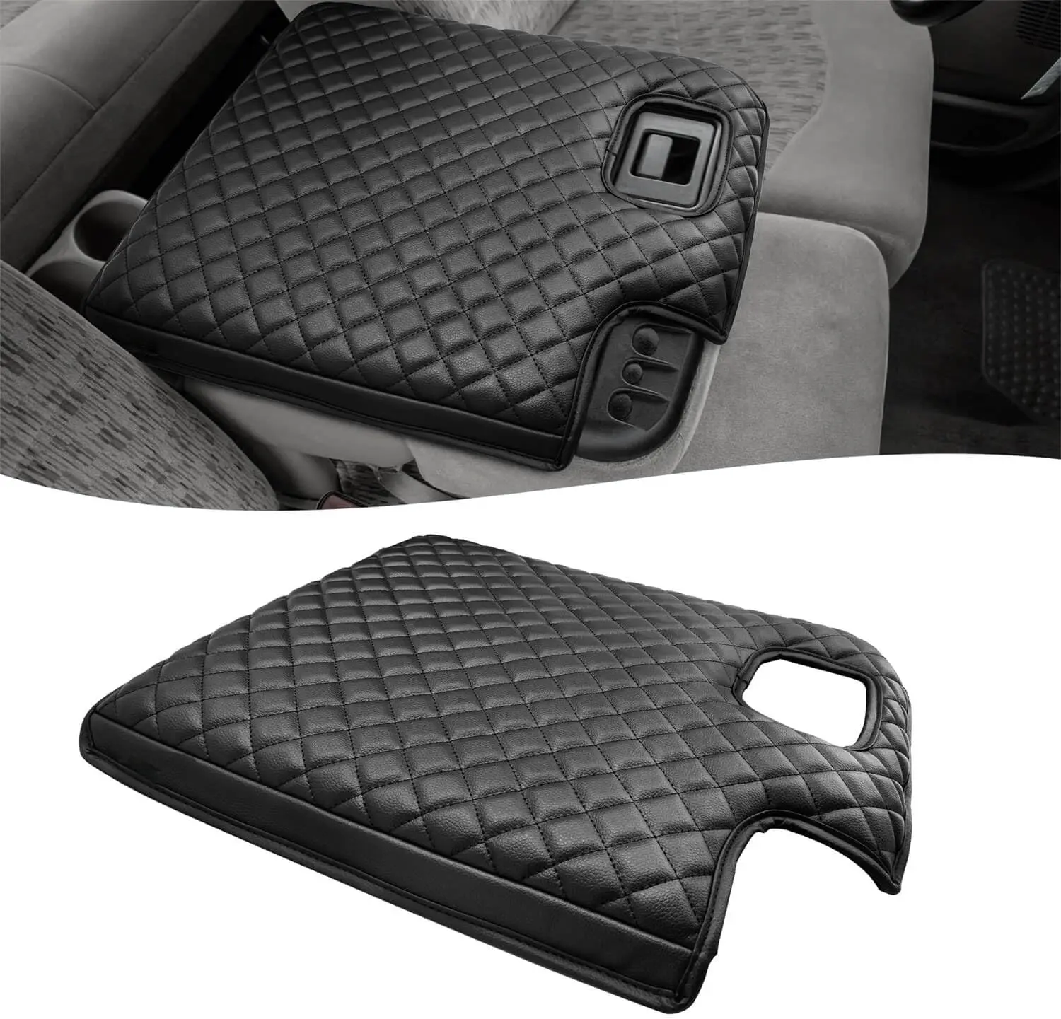 Center Console Armrest Cover for Ford F250 F350 F450 Super Duty 1999-2001 Jump Seat, Arm Rest Cushion Pad Protector, Anti-Scratch, Black accessory