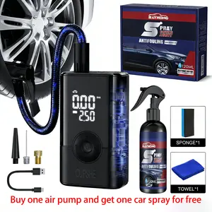 CUPSHE Portable Tire Inflator Air Compressor 150PSI 3X Fast Inflation Cordless Car Pump with Auto Shut-Off Large LED Screen Power Bank for Cars Motorcycles Bikes Balls