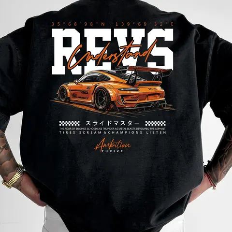Men's Regular Fit Car Print Round Neck Tee, Street Fashion Casual Short Sleeve T-Shirt for Daily Wear, Men's Summer Clothes, Top, Casual Streetwear Top
