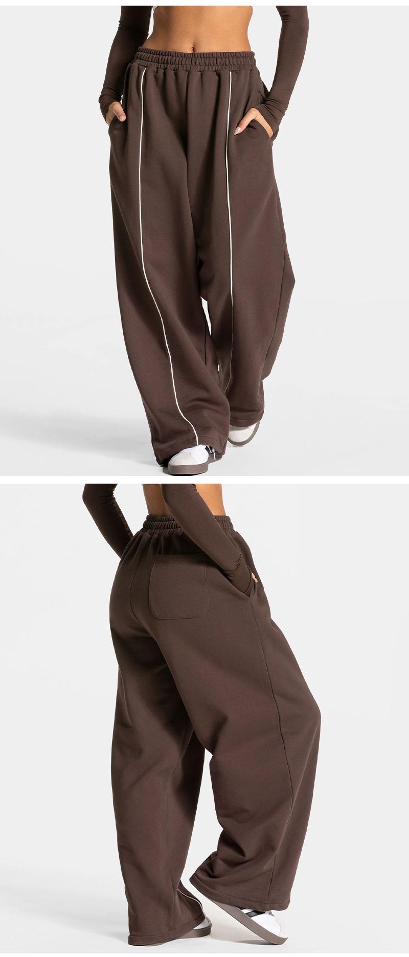 Womens Workout Straight Yoga Pants for Girls High Waist Wide Leg Sweatpants with Pockets Fashion Stretch Lounge Comfy Joggers Gym Pants