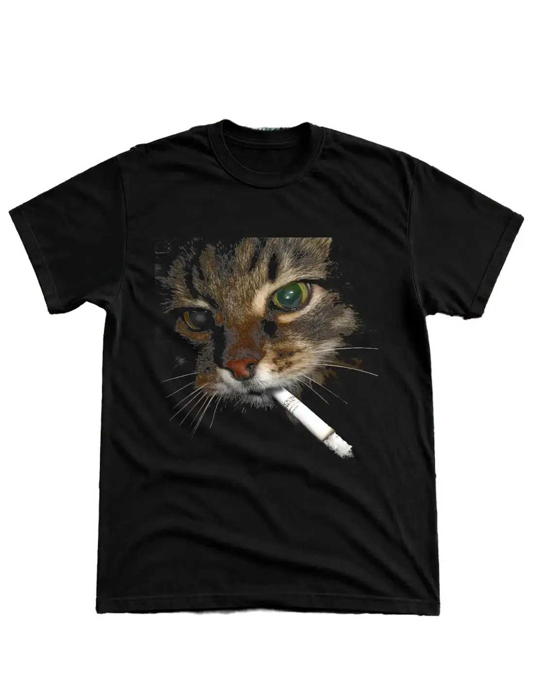 smoking cat T-shirt, cotton cat funny T-shirt, Retro Funny Vintage Tee, Unisex Meme Cringe Funny Dumb Shirt, FUNNY CUTE shirts for women