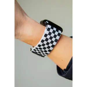 Black Checkerboard Adjustable Elastic