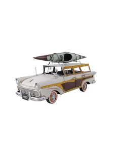 212 MAIN 1:15 Scale Diecast Collectible Hand-Painted Metal Classic Car Sculpture, 1957 Station Wagon Decorative Display Piece