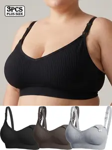 Plus Size Seamless Wireless Maternity Nursing Bra Clip Down Breastfeeding Bra Comfortable Supportive Design