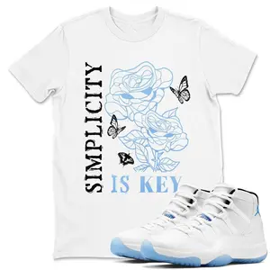 11 Legend Blue Shirt, 11 Legend Blue Graphic T-Shirt, Simplicity Is Key Tee Match Sneaker