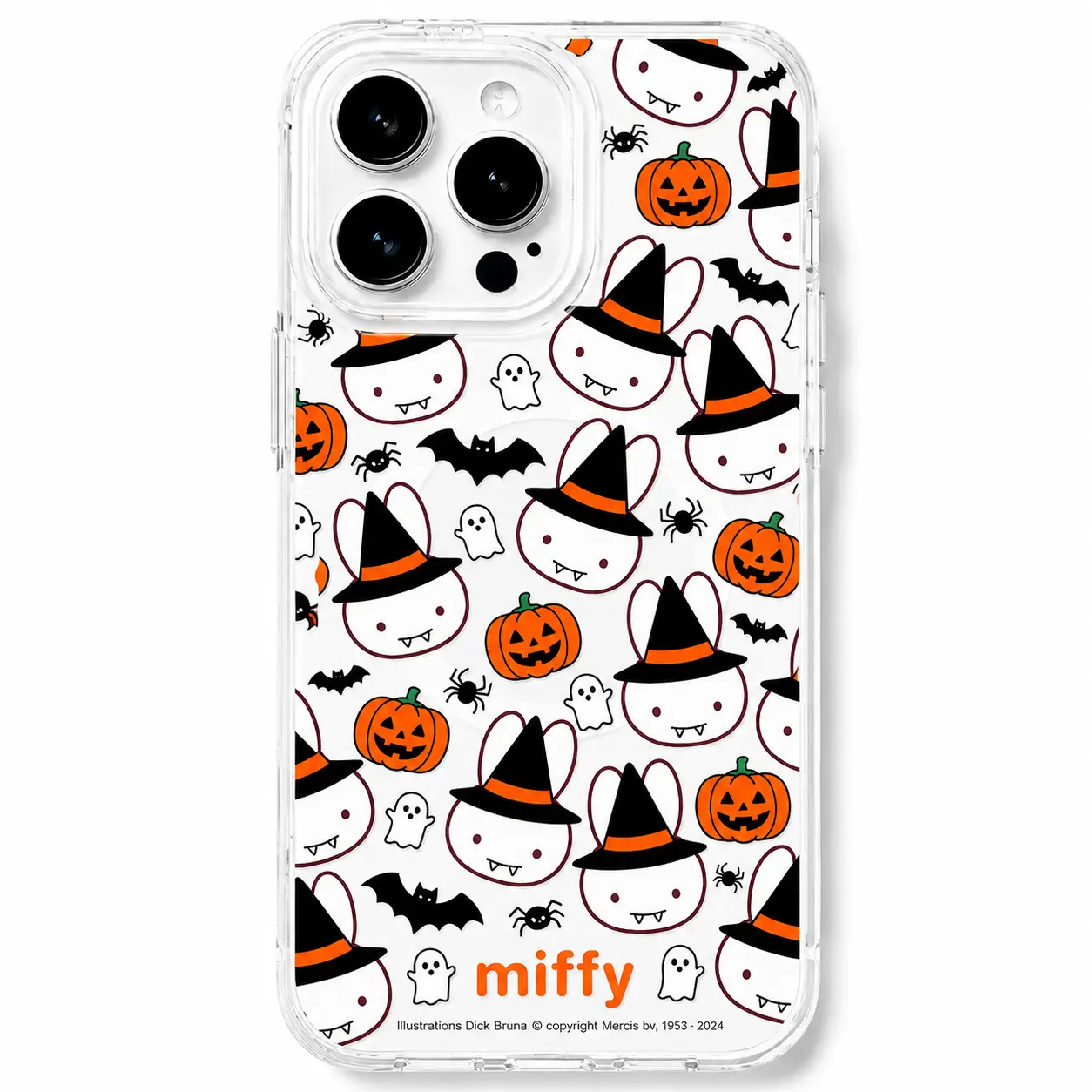 Cute Kawaii Miffy Halloween MagSafe Clear Phone Case, Cute Bunny Shockproof Protective Cover, Slim Wireless Magnetic Case for iPhone 17 16 15 14 13 12 11 Pro Max & Samsung Galaxy S26 S25 S24 S23 S22 Ultra